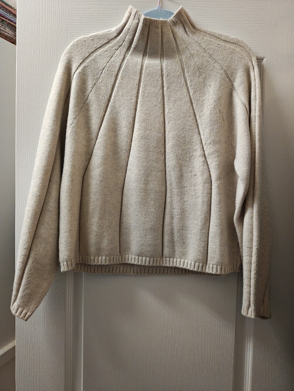 Ann Taylor Cream Funnel Neck Sweater